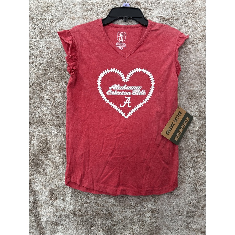 Wes And Willy Alabama Crimson Tide, Girls Shirt Red Size Large (12) New